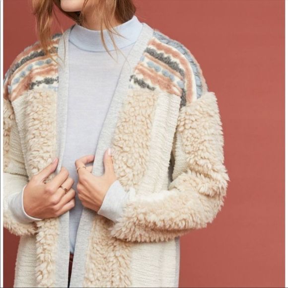 Anthropologie Sweaters - Amadi faux fur chaparral cardigan